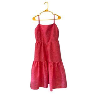 Hutch Anthropologie Pink Textured Sleeveless Tiered Corset Dress Size 8